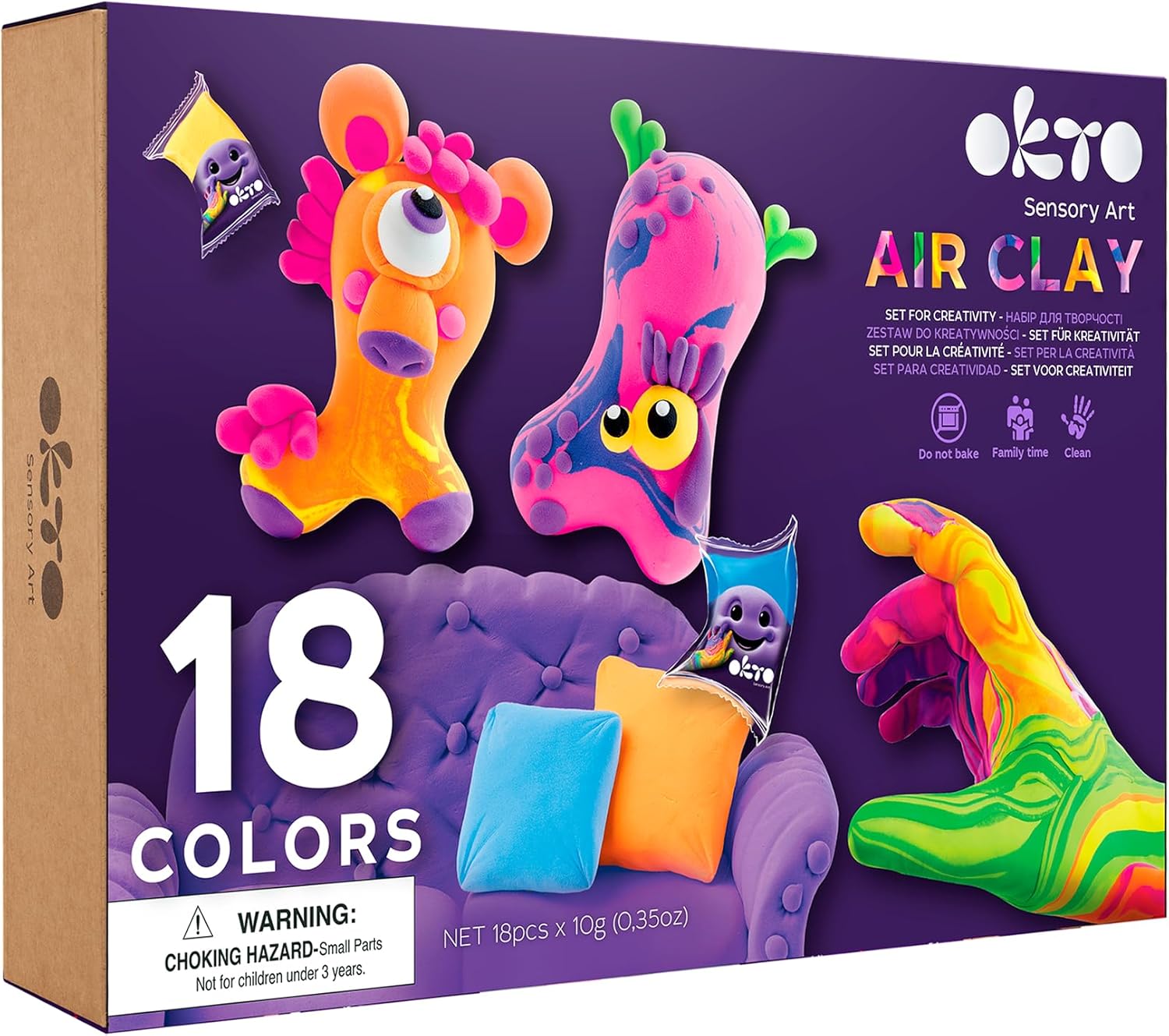 Arcilla Air para moldear figuras, no se pega a tus manos, se seca y endurece al aire en 24 horas.