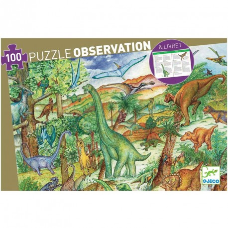 Puzzle de Observación 100 pzs. Dinosaurios-Djeco