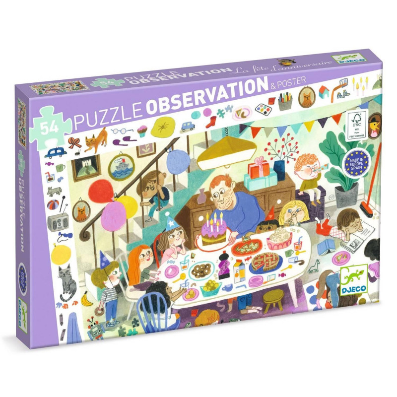 Puzzle de observación 54 pzs. Cumpleaños-Djeco-2