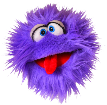 marioneta monstruo bola pestañas